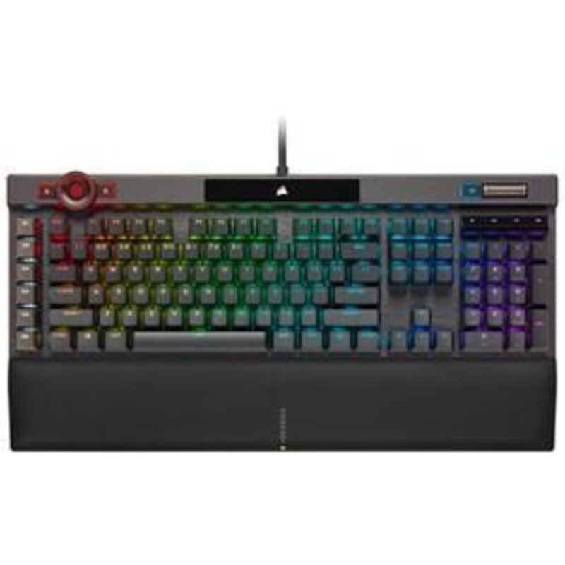 CORSAIR K100 RGB OPTICAL-MECHANICAL GAMING KEYBOARD BACKLIT RGB LED CORSAIR OPX RAPIDFIRE BLACK BLACK PBT KEYCAPS