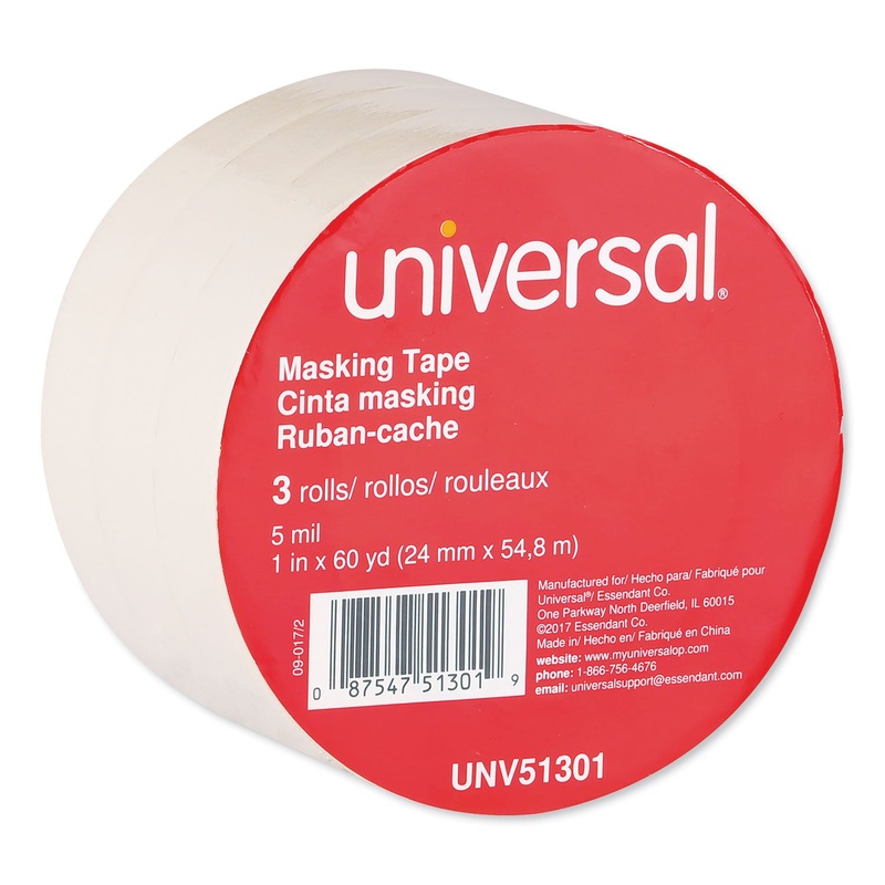GENERAL-PURPOSE MASKING TAPE, 3″ CORE, 24 MM X 54.8 M, BEIGE, 3/PACK