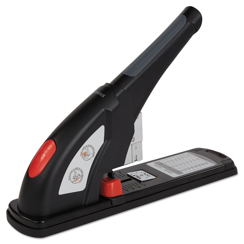 HEAVY-DUTY STAPLER, 200-SHEET CAPACITY, BLACK/GRAPHITE/RED