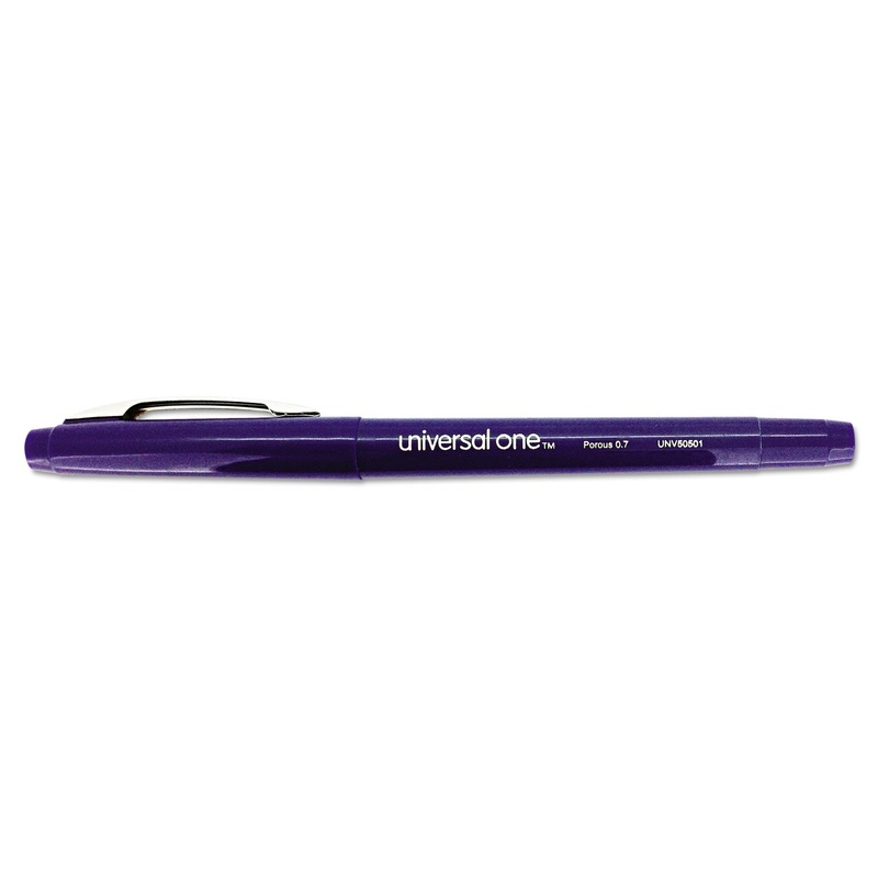 STICK POROUS POINT PEN, MEDIUM 0.7MM, BLUE INK/BARREL, DOZEN