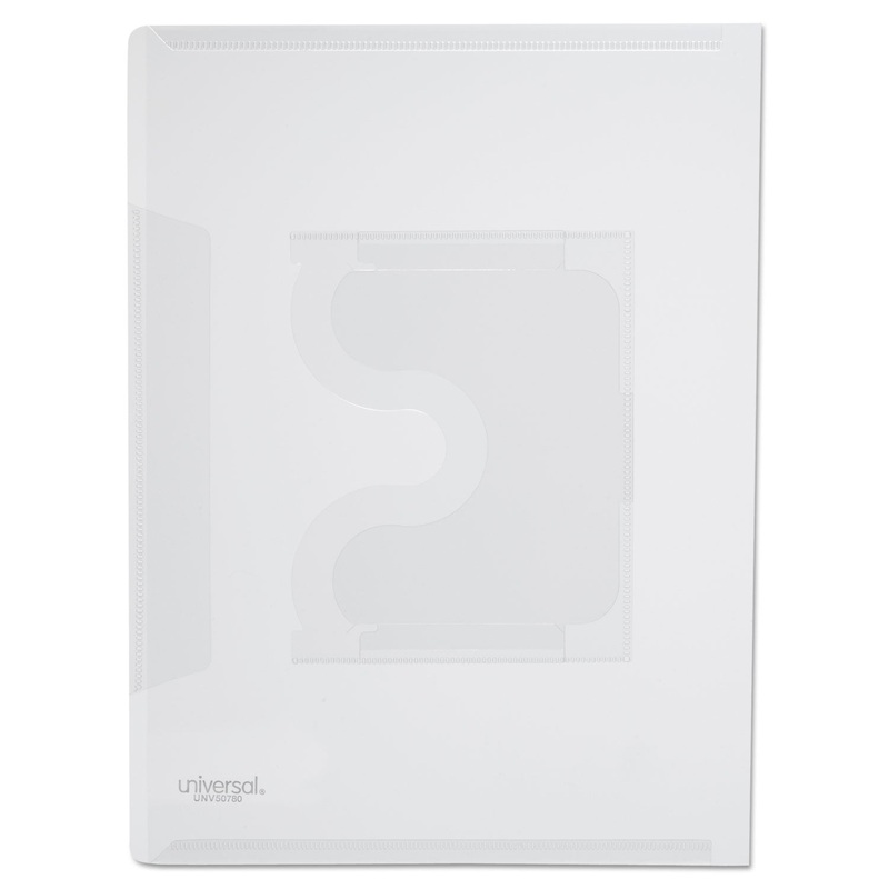 TRANSPARENT DELUXE LOCKING PROJECT FILES WITH CD-ROM HOLDER, LETTER SIZE, CLEAR, 25/PACK