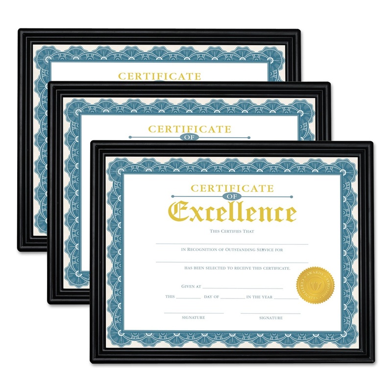 All Purpose Document Frame, 8 1/2 X 11 Insert, Black, 3/pack