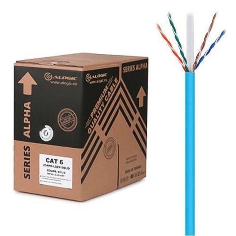 ALOGIC 305M 23AWG BLUE PVC SOLID CAT6 NETWORK CABLE – U-UTP