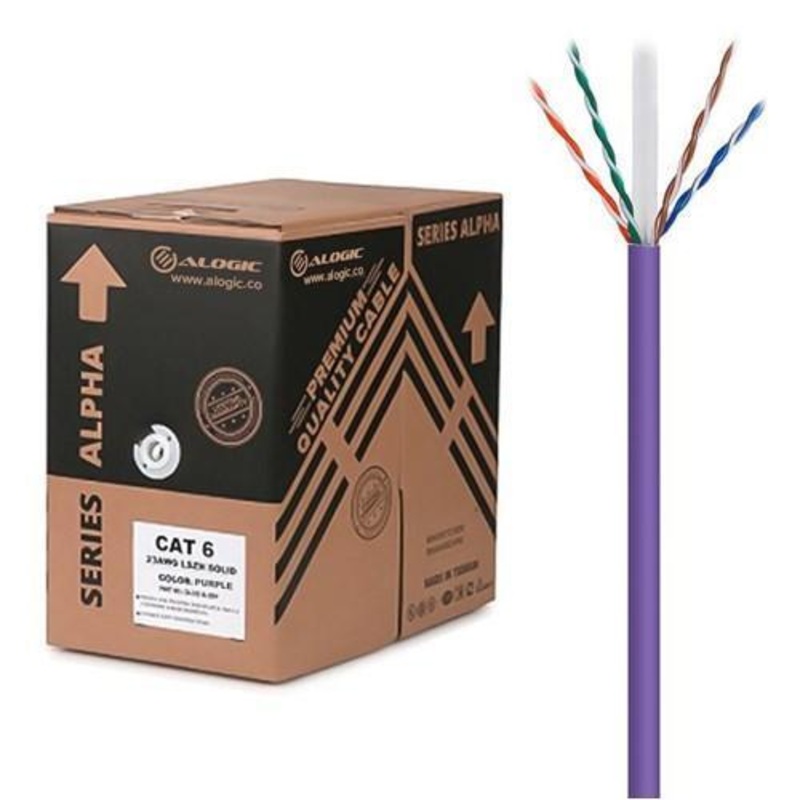 ALOGIC 305M 23AWG PURPLE PVC SOLID CAT6 NETWORK CABLE – U-U