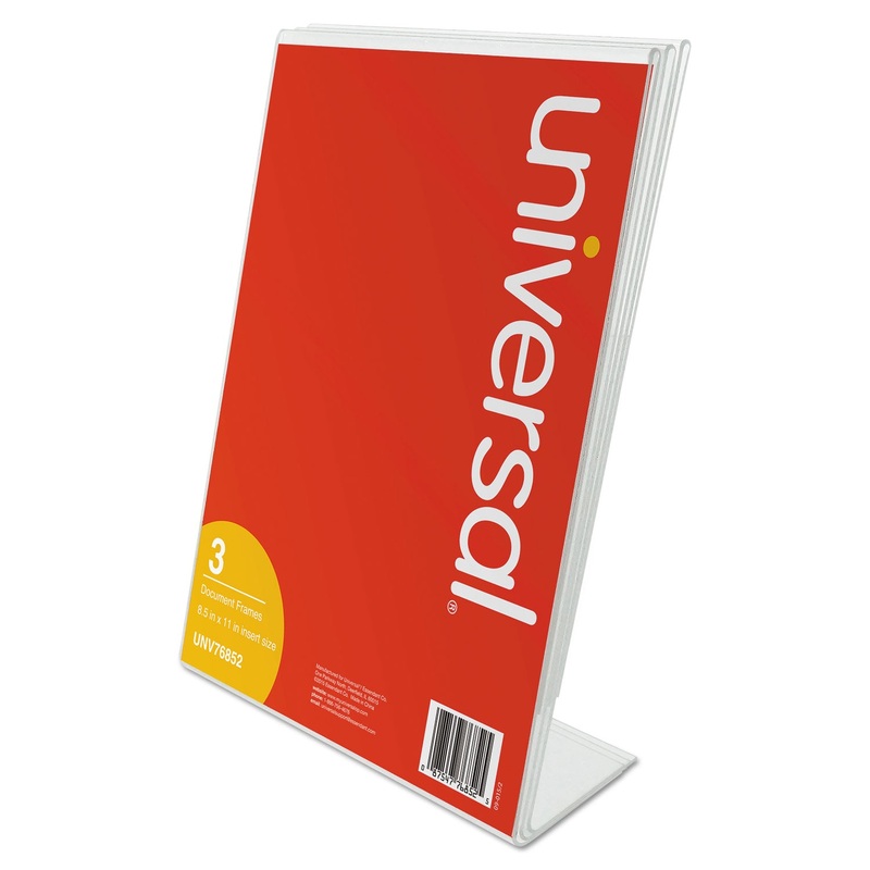 Clear L-Style Freestanding Frame, 8 1/2 X 11 Insert, 3/pack