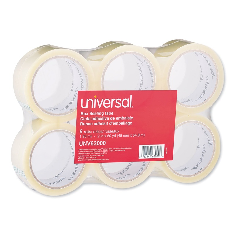GENERAL-PURPOSE BOX SEALING TAPE, 3″ CORE, 1.88″ X 60 YDS, CLEAR, 6/PACK