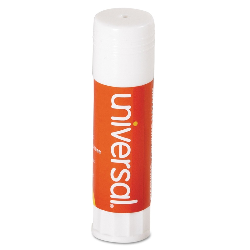 GLUE STICK, 0.74 OZ, APPLIES AND DRIES CLEAR, 12/PACK