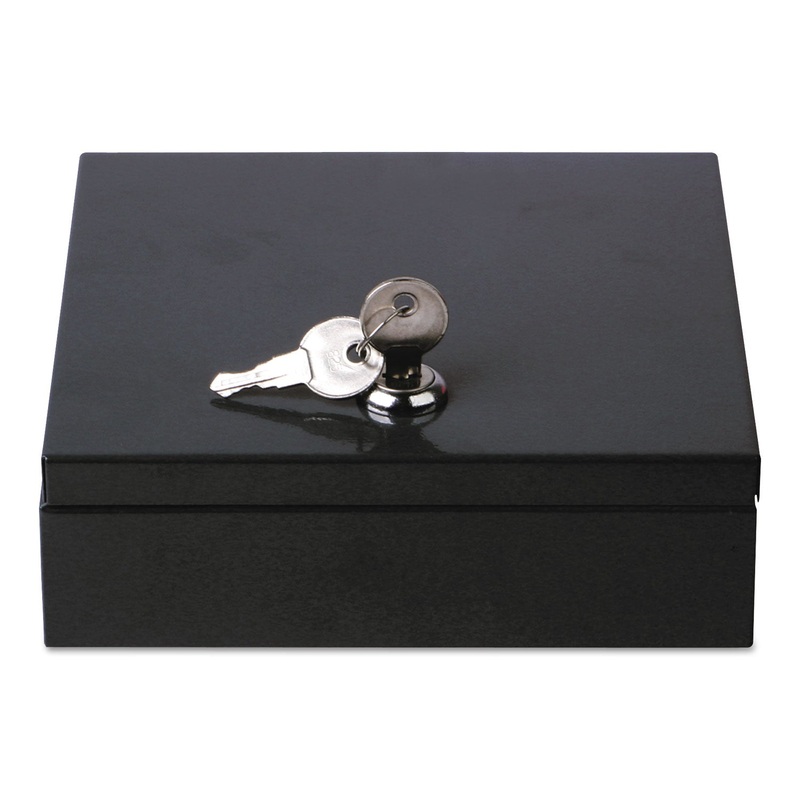 Space-Saving Steel Security Box, 6 3/4″ X 6 7/8″ X 2″, Black