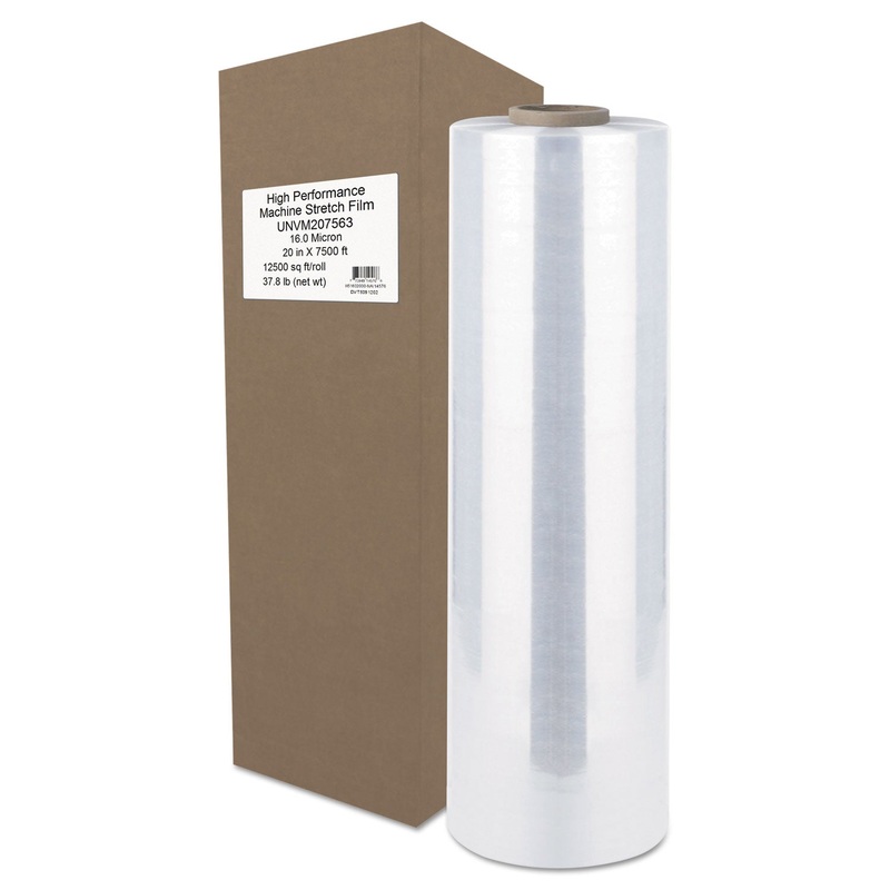 High-Performance Machine Stretch Film, 20″ X 7500 Ft, 16mic, Clear