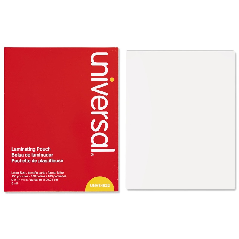 LAMINATING POUCHES, 3 MIL, 9″ X 11.5″, MATTE CLEAR, 100/BOX