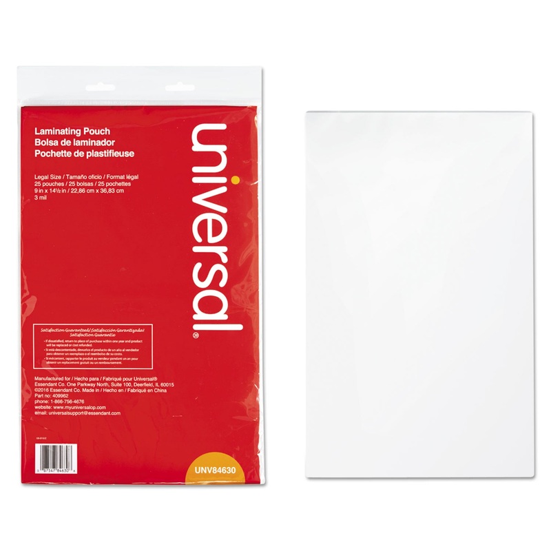 LAMINATING POUCHES, 3 MIL, 9″ X 14.5″, MATTE CLEAR, 25/PACK