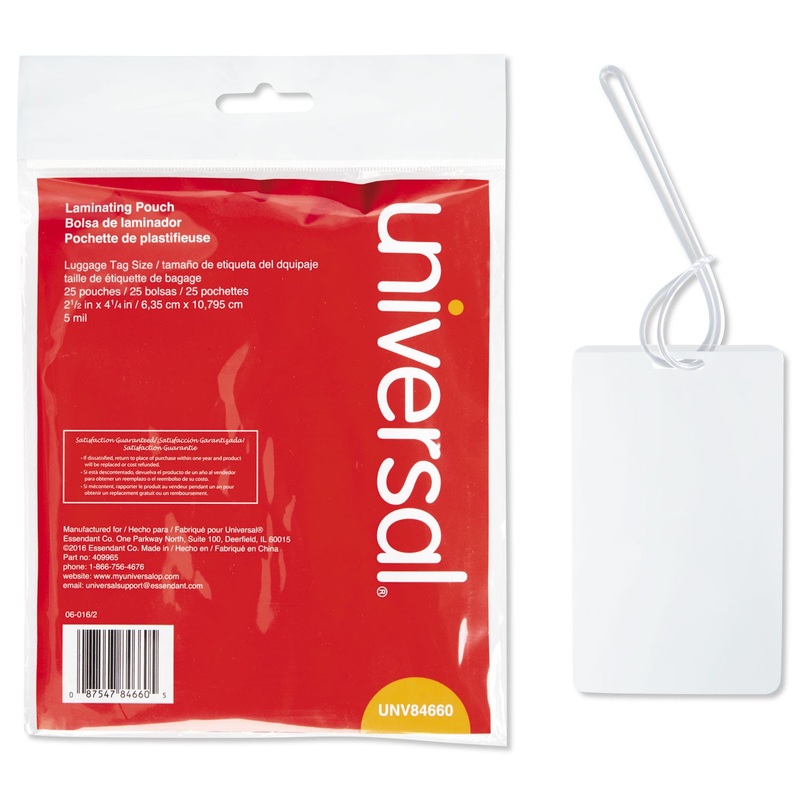 LAMINATING POUCHES, 5 MIL, 2.5″ X 4.25″, MATTE CLEAR, 25/PACK