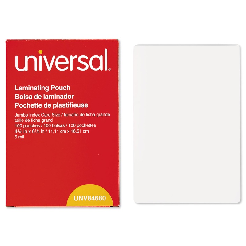 LAMINATING POUCHES, 5 MIL, 6.5″ X 4.38″, CRYSTAL CLEAR, 100/BOX