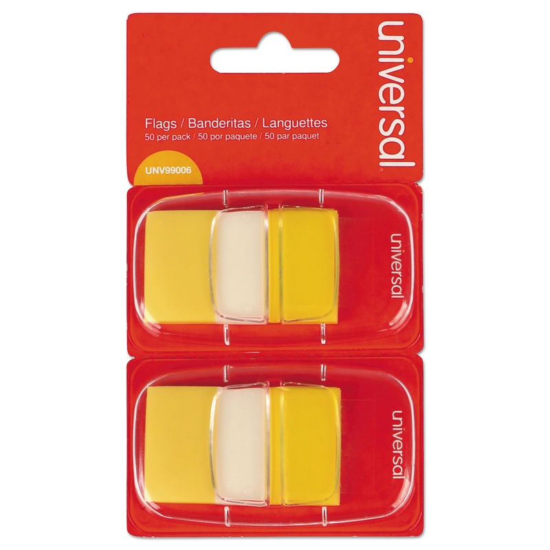 Page Flags, Yellow, 50 Flags/dispenser, 2 Dispensers/pack