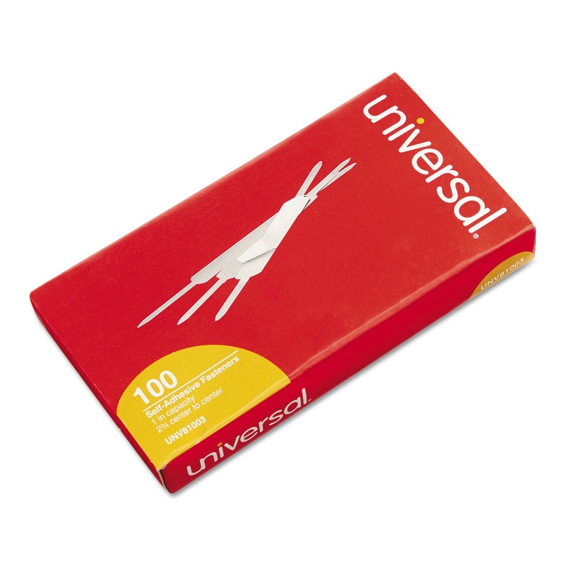 Self-Adhesive Paper And File Fasteners, One Inch Capacity, 100/box