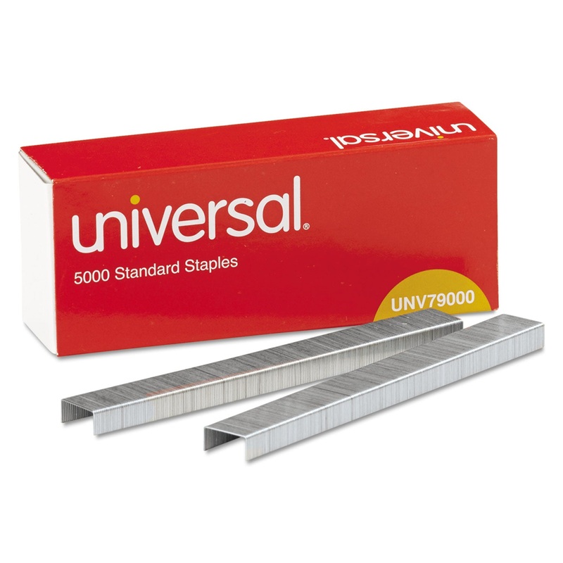 Standard Chisel Point Staples, 0.25″ Leg, 0.5″ Crown, Steel, 5,000/Box, 5 Boxes/Pack, 25,000/Pack