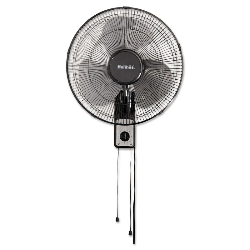 16″ Wall Mount Fan, 3-Speed, Metal, Black