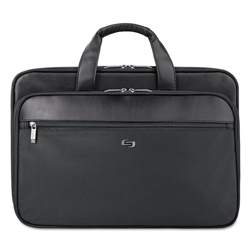 Classic Smart Strap Briefcase, 16″, 17 1/2″ X 5 1/2″ X 12″, Black