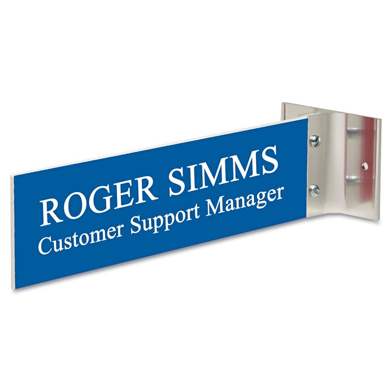 Custom Engraved Hallway Sign, 2×10, Gold Holder