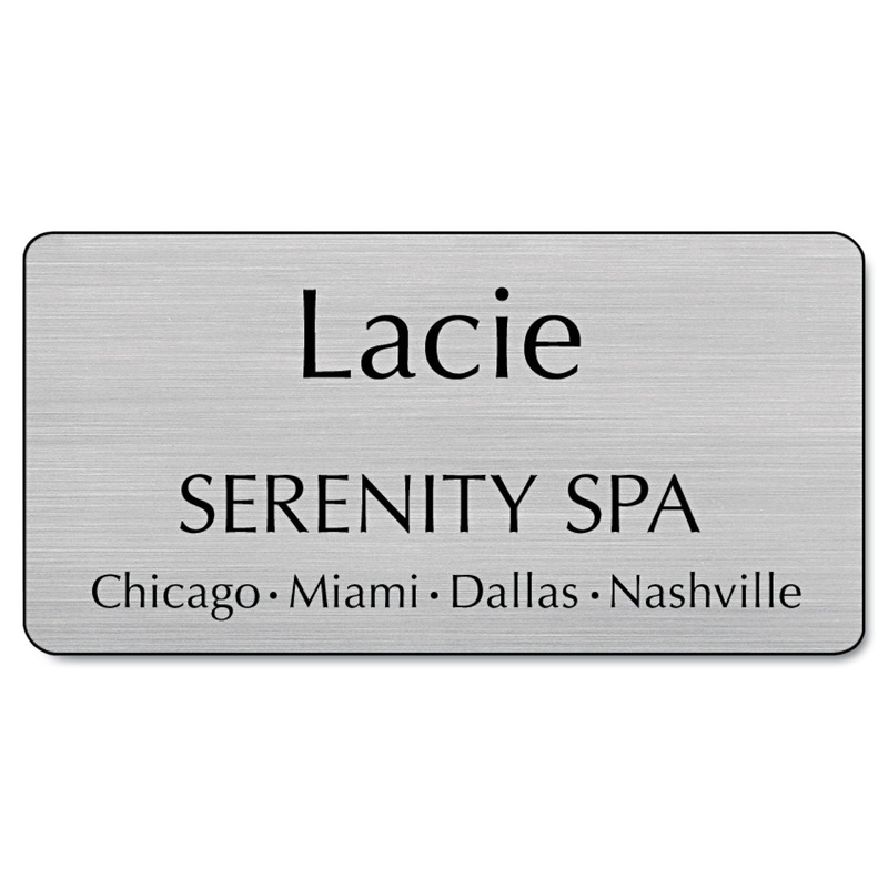 Customized Engraved Name Badge With Magnetic Fastener, 1 1/2 X 3, Assorted