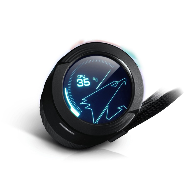 GIGABYTE AORUS WATERFORCE X 360 All-in-one Liquid Cooler with Circular LCD Display RGB Fusion 2.0 120mm ARGB Fans LIQUID COOLER