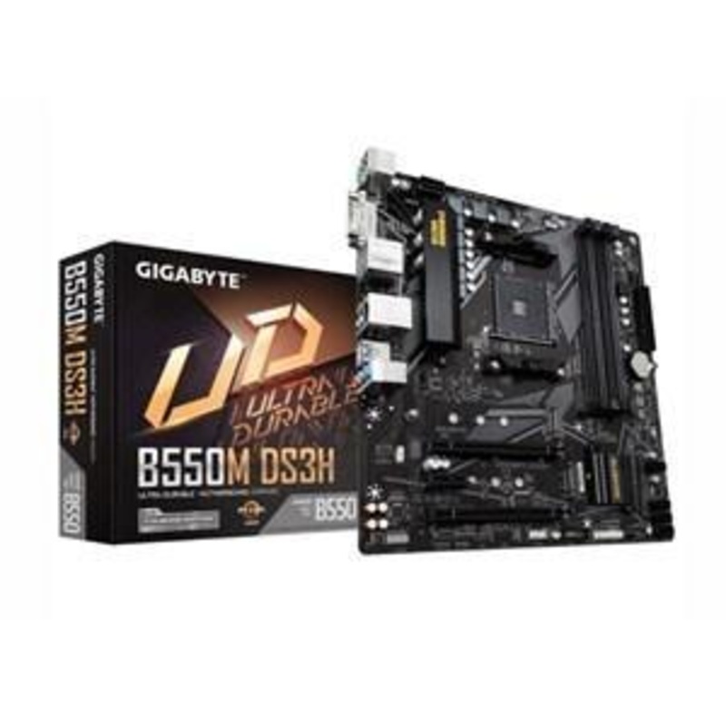 GIGABYTE B550M DS3H MICRO ATX FORM FACTOR AMD SOCKET AM4 4 X DDR4 DIMM 2 X M.2 LAN HD AUDIO MOTHERBOARD
