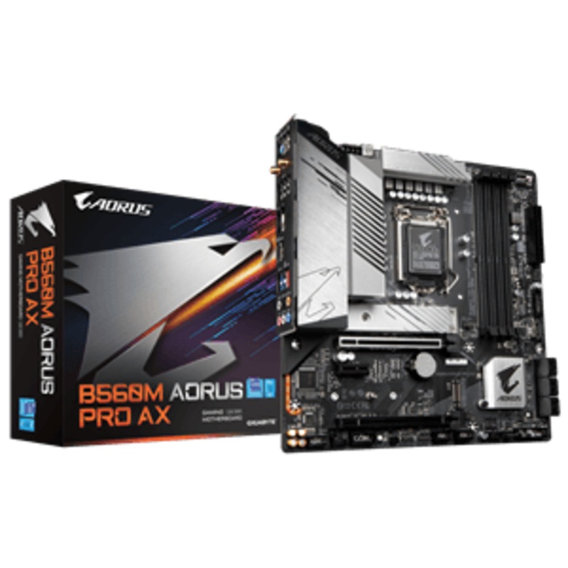 GIGABYTE B560M AORUS PRO AX INTEL B560 EXPRESS CHIPSET MOTHERBOARD MICRO ATX FORM FACTOR LGA1200 ADVANCED THERMAL DESIGN