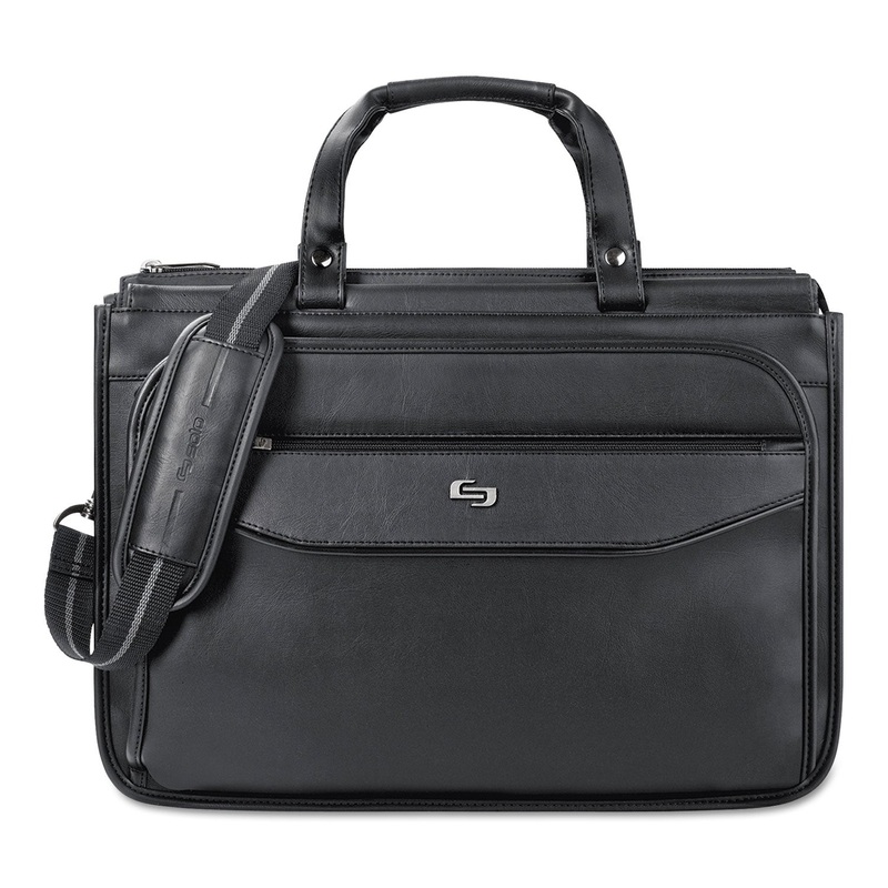 Harrison Briefcase, 16.75″ X 7.75″ X 12″, Vinyl, Black