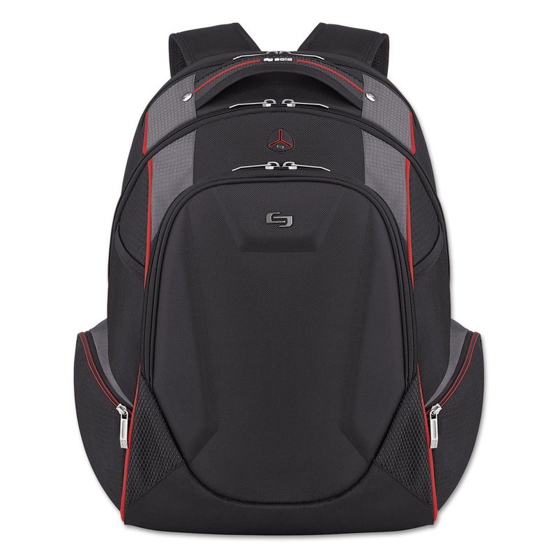 Launch Laptop Backpack, 17.3″, 12 1/2 X 8 X 19 1/2, Black/gray/red