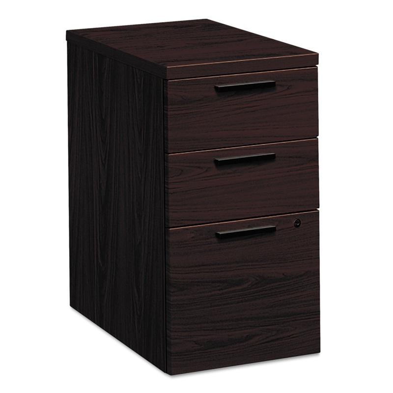 10500 SERIES BOX/BOX/FILE MOBILE PEDESTAL, 15.75W X 22.75D X 28H, MAHOGANY