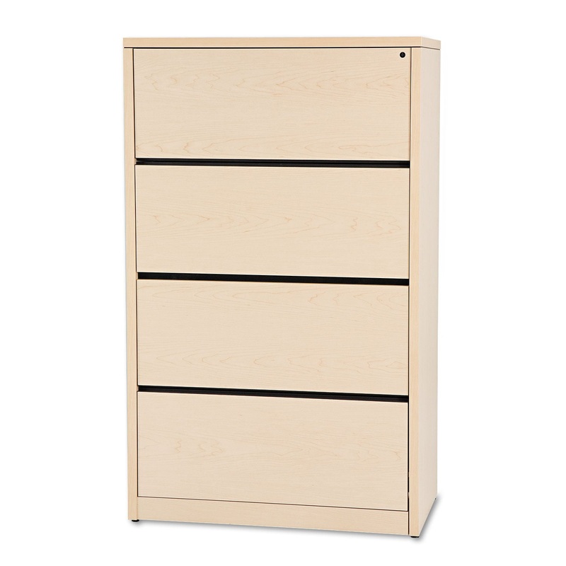 10500 SERIES FOUR-DRAWER LATERAL FILE, 36W X 20D X 59.13H, NATURAL MAPLE