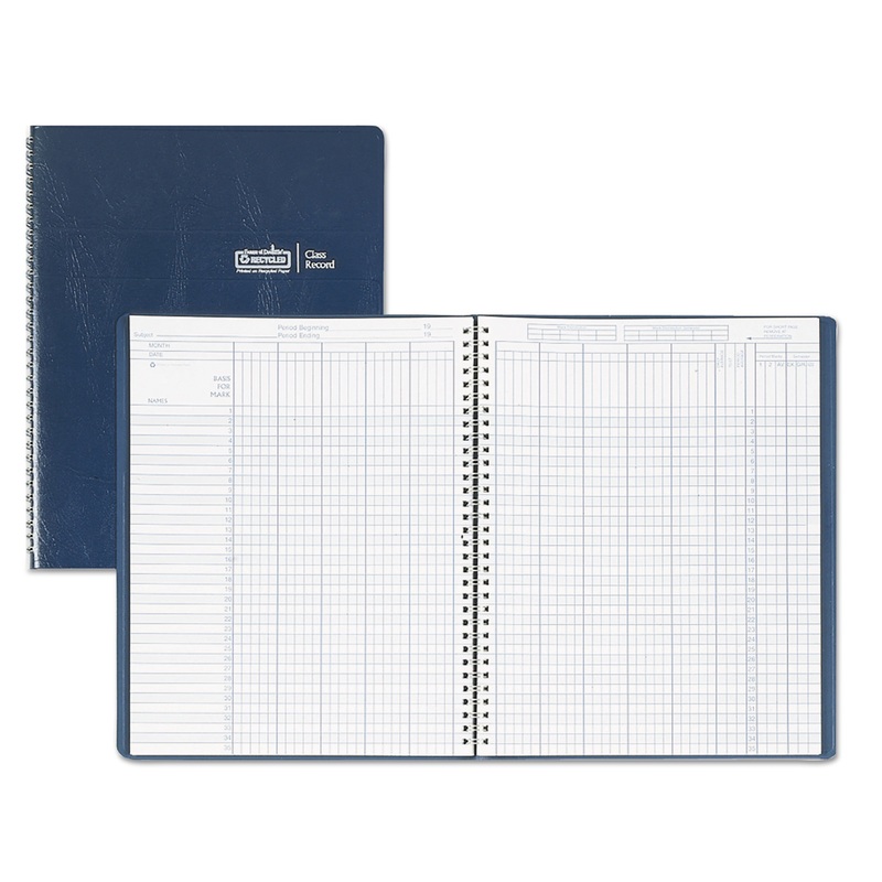CLASS BOOK, EMBOSSED LEATHER-LIKE COVER, 11 X 8 1/2, BLUE