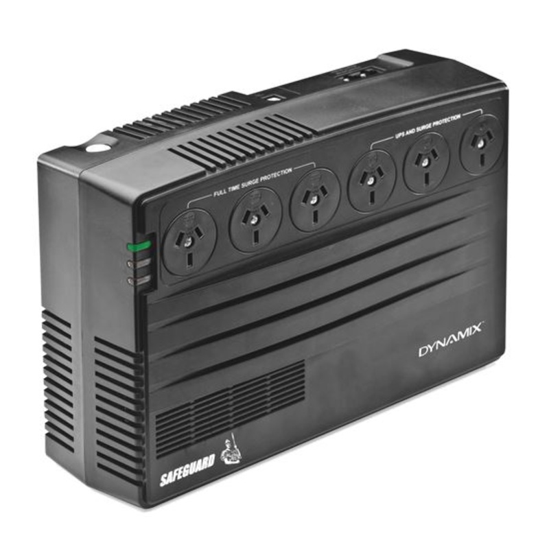 DYNAMIX SafeGuard 750VA /450W Line Interactive UPS, 3 x NZ Battery Back Up and Surge Outlets, 3 x NZ Surge Only Outlets