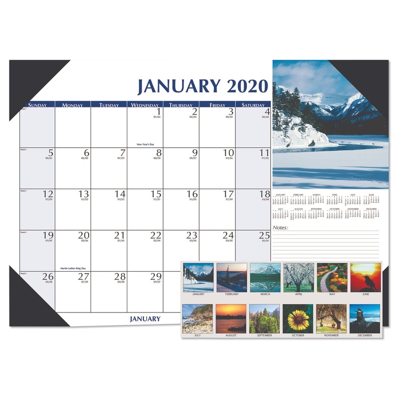 EARTHSCAPES SCENIC DESK PAD CALENDAR, 22 X 17, 2020