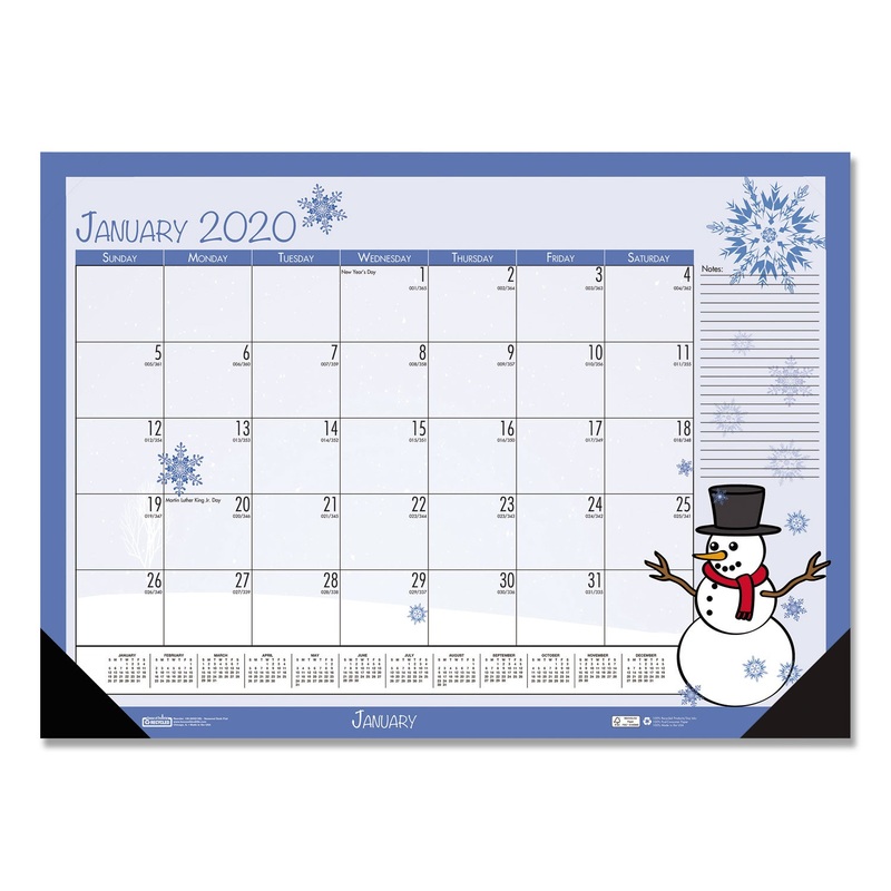 EARTHSCAPES SEASONAL DESK PAD CALENDAR, 18 1/2 X 13, 2020