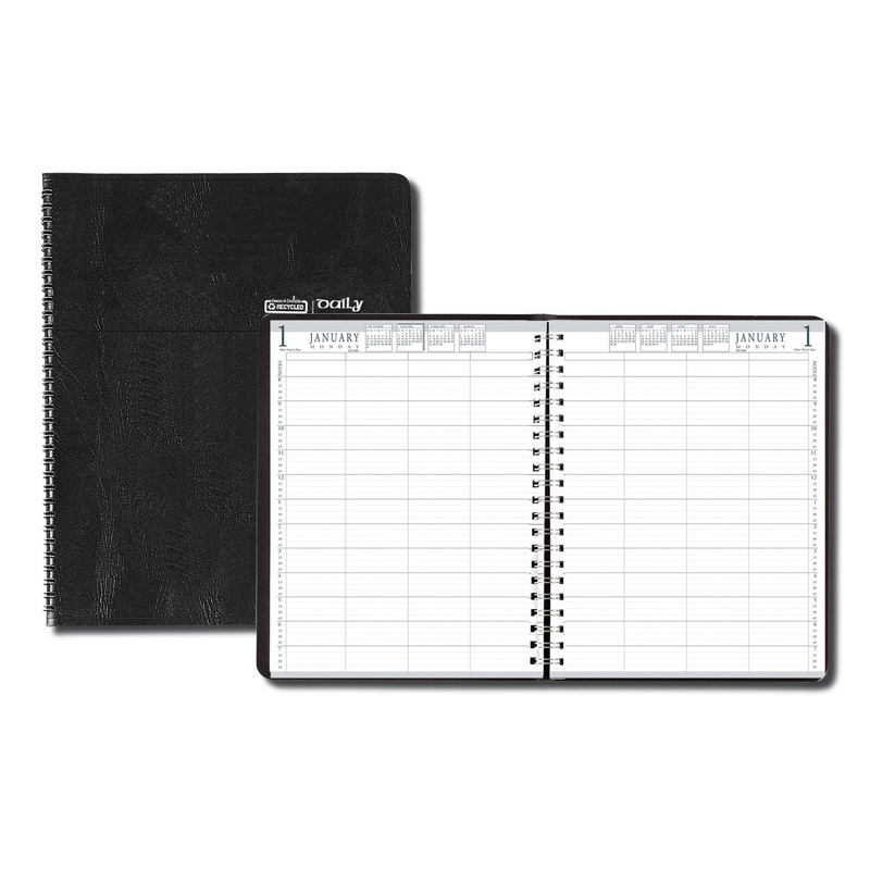 EIGHT-PERSON GROUP PRACTICE DAILY APPOINTMENT BOOK, 11 X 8 1/2, BLACK, 2020