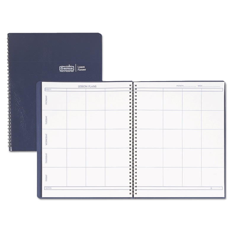 LESSON PLAN BOOK, EMBOSSED LEATHER-LIKE COVER, 11 X 8 1/2, BLUE