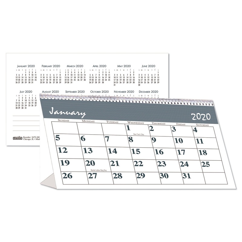 RECYCLED BAR HARBOR DESK TENT MONTHLY CALENDAR, 7 X 4 1/4, 2020