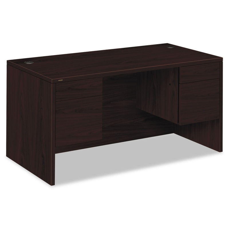 10500 SERIES 3/4 HEIGHT DOUBLE PEDESTAL DESK, 60W X 30D X 29.5H, MAHOGANY