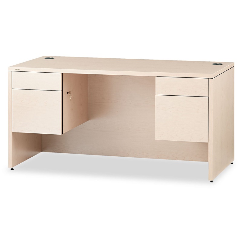 10500 SERIES 3/4 HEIGHT DOUBLE PEDESTAL DESK, 60W X 30D X 29.5H, NATURAL MAPLE