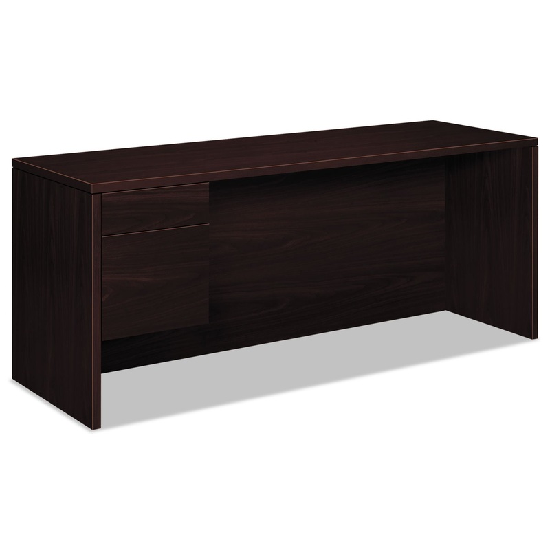 10500 SERIES 3/4-HEIGHT LEFT PEDESTAL CREDENZA, 72W X 24D X 29.5H, MAHOGANY