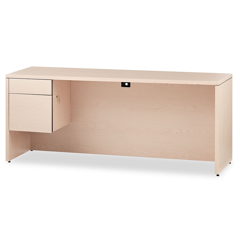 10500 SERIES 3/4-HEIGHT LEFT PEDESTAL CREDENZA, 72W X 24D X 29.5H, NATURAL MAPLE