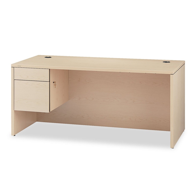 10500 SERIES 3/4 HEIGHT PEDESTAL DESK, 66W X 30D X 29.5H, NATURAL MAPLE