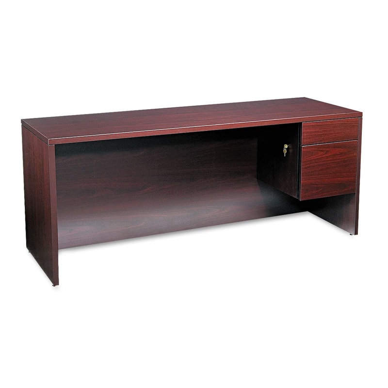 10500 SERIES 3/4-HEIGHT RIGHT PEDESTAL CREDENZA, 72W X 24D X 29.5H, MAHOGANY