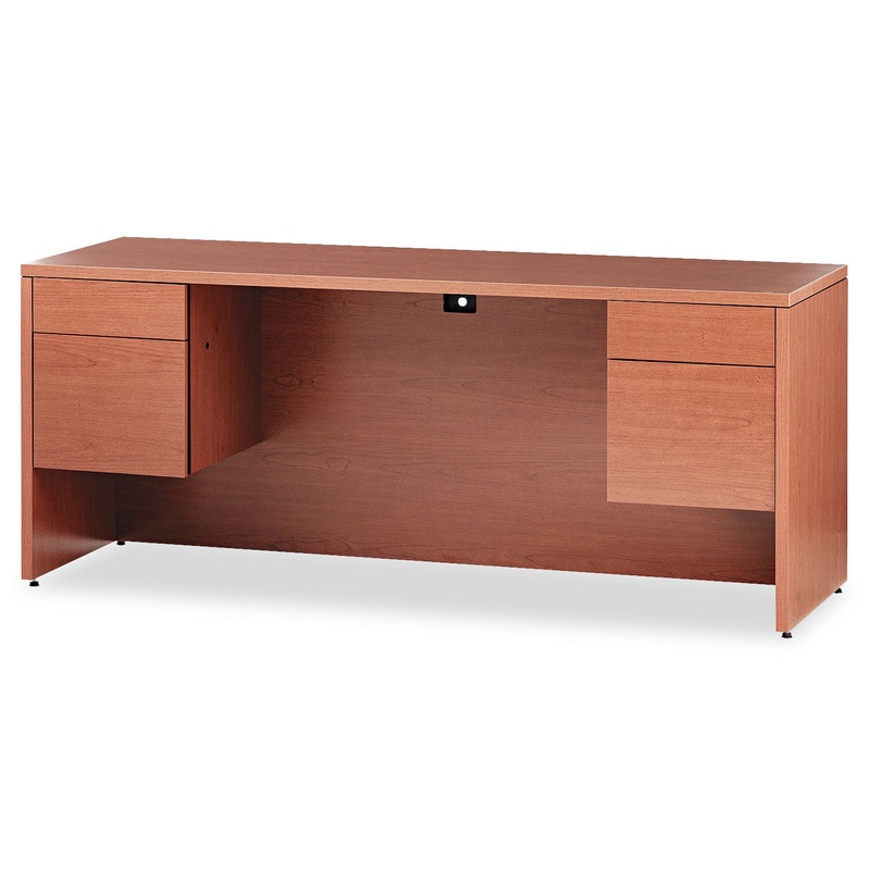 10500 SERIES KNEESPACE CREDENZA W/3/4-HEIGHT PEDESTALS, 72W X 24D, BOURBON CHERRY