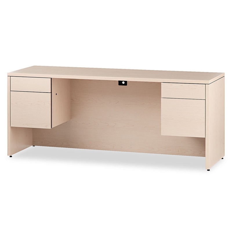 10500 SERIES KNEESPACE CREDENZA W/3/4-HEIGHT PEDESTALS, 72W X 24D, NATURAL MAPLE