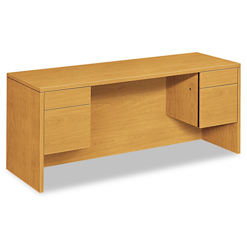 10500 SERIES KNEESPACE CREDENZA WITH 3/4-HEIGHT PEDESTALS, 72W X 24D, HARVEST