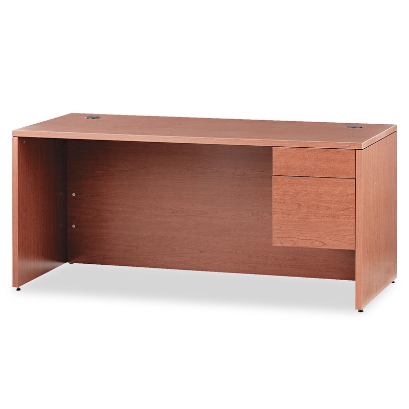 10500 SERIES “L” RIGHT 3/4 HEIGHT PEDESTAL DESK, 66W X 30D X 29.5H, BOURBON CHERRY