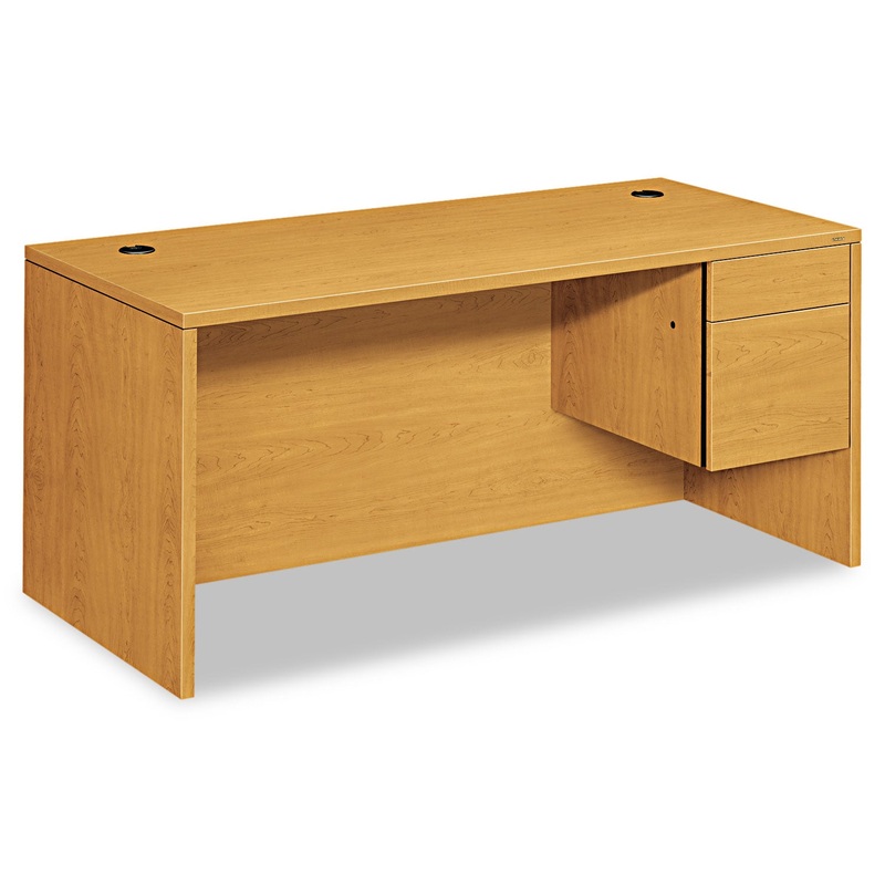 10500 SERIES “L” RIGHT 3/4 HEIGHT PEDESTAL DESK, 66W X 30D X 29.5H, HARVEST