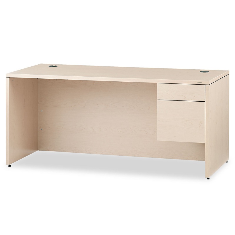 10500 SERIES “L” RIGHT 3/4 HEIGHT PEDESTAL DESK, 66W X 30D X 29.5H, NATURAL MAPLE